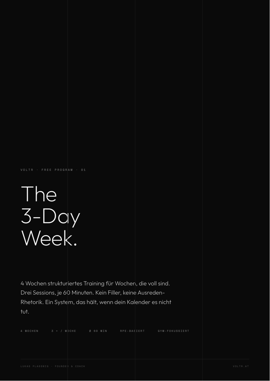The 3-Day Week, Programm-Cover